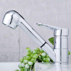 Solid Brass Pull Out Kitchen Faucet Chrome Finish T0544 Solid Brass Pull Out Kitchen Faucet Chrome Finish T0544