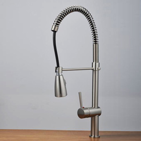 Nickel Brushed Single Handle Centerset Pull-out Kitchen Faucet T1713S Nickel Brushed Single Handle Centerset Pull-out Kitchen Faucet T1713S