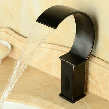 Automatic Faucet Antique Black Bronze Brass Waterfall Hands Free Bathroom Sink Faucet FA0295B Automatic Faucet Antique Black Bronze Brass Waterfall Hands Free Bathroom Sink Faucet FA0295B