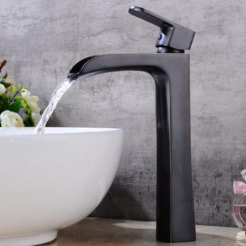 Antique Basin Faucet Black Bronze Brass Waterfall British Style High Version Bathroom Sink Faucet FB1550H Antique Basin Faucet Black Bronze Brass Waterfall British Style High Version Bathroom Sink Faucet FB1550H