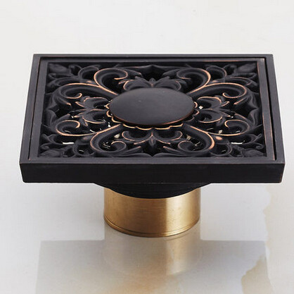 Antique 4 Inch Brass Black Bronze Floor Drain FD0242 Antique 4 Inch Brass Black Bronze Floor Drain FD0242