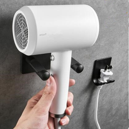 Black Bathroom Shelves No Punching Universal Wall Mounted Hairdryer Holder FHD028 Black Bathroom Shelves No Punching Universal Wall Mounted Hairdryer Holder FHD028