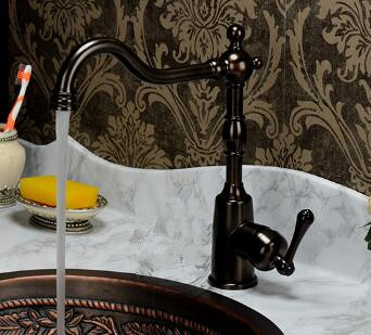 Antique Brown Bronze Brass Mixer Rotatable Kitchen Faucet HP0822B Antique Brown Bronze Brass Mixer Rotatable Kitchen Faucet HP0822B