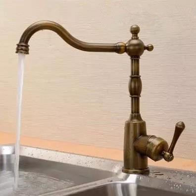 Antique Brass Finish One Hole One Handle Pastoral Mixed Rotatable Kitchen Faucet HP0822T Antique Brass Finish One Hole One Handle Pastoral Mixed Rotatable Kitchen Faucet HP0822T