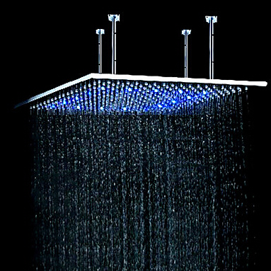 Contemporary 24 inch Stainless Steel Color Changing LED Light Shower Head - HS24F Contemporary 24 inch Stainless Steel Color Changing LED Light Shower Head - HS24F