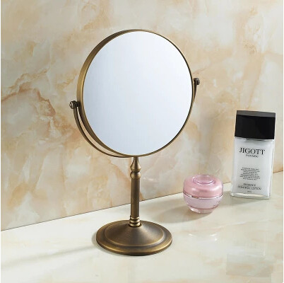 8 Inches Antique Brass Pastoral Style Bathroom Desktop Make Up Mirror MB158 8 Inches Antique Brass Pastoral Style Bathroom Desktop Make Up Mirror MB158