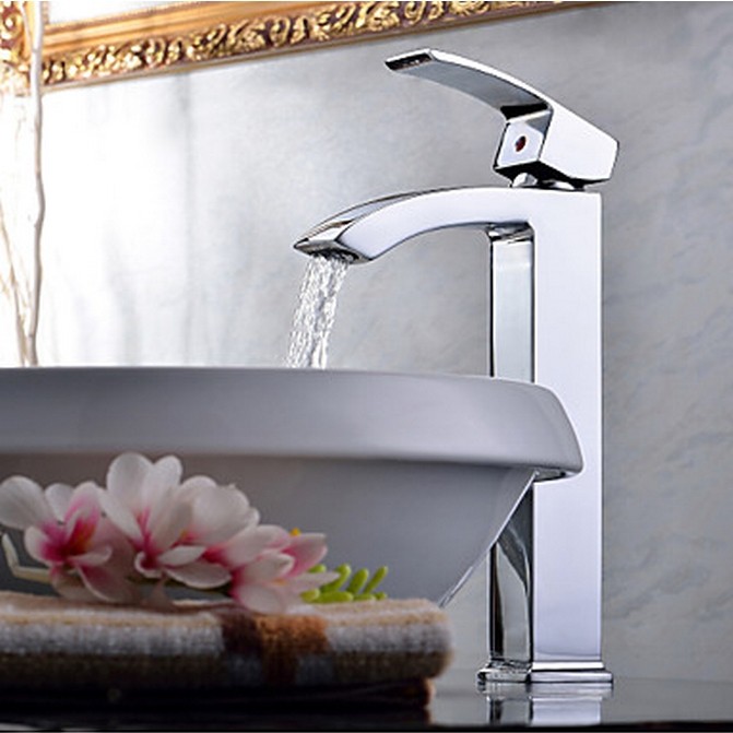 Contemporary Chrome One Hole Single Handle Bathroom Sink Faucet TQ0531H