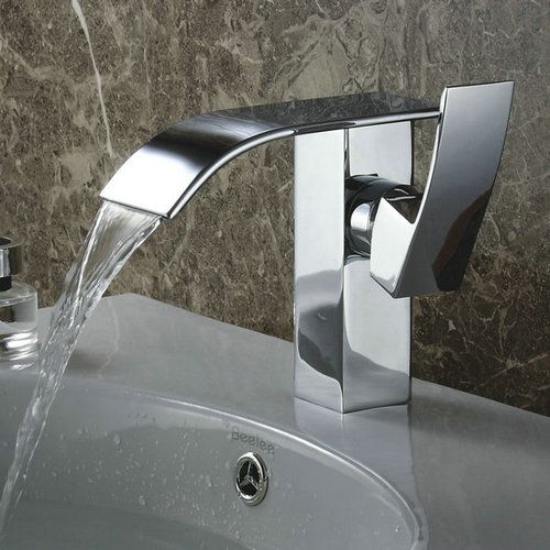 Contemporary Waterfall Bathroom Sink Faucet (Chrome Finish) TQ3026 Contemporary Waterfall Bathroom Sink Faucet (Chrome Finish) TQ3026