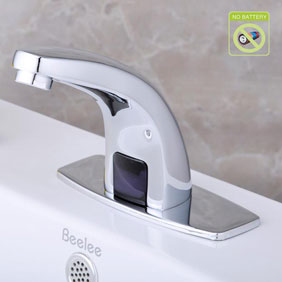 Contemporary Cold Water Automatic Touchless Chromewith Hydropower Sensor Bathroom Sink Faucet - T0115P Contemporary Cold Water Automatic Touchless Chromewith Hydropower Sensor Bathroom Sink Faucet - T0115P