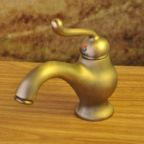 Antique Inspired Bathroom Sink Faucet - Polished Brass Finish T0408
