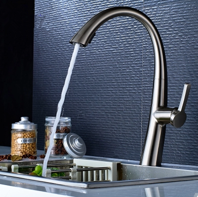 Brass Nickel Brushed Rotatable Single Handle Pull Out Kitchen Sink Faucet T0408N Brass Nickel Brushed Rotatable Single Handle Pull Out Kitchen Sink Faucet T0408N