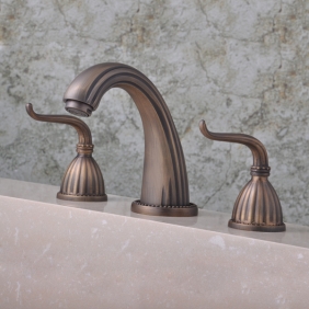 Antique Brass Finish Widespread Bathroom Sink Faucet T0450 Antique Brass Finish Widespread Bathroom Sink Faucet T0450