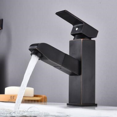 Antique Basin Faucet Black Bronze Brass Pull Out Universal Mixer Bathroom Sink Faucet T135PB Antique Basin Faucet Black Bronze Brass Pull Out Universal Mixer Bathroom Sink Faucet T135PB