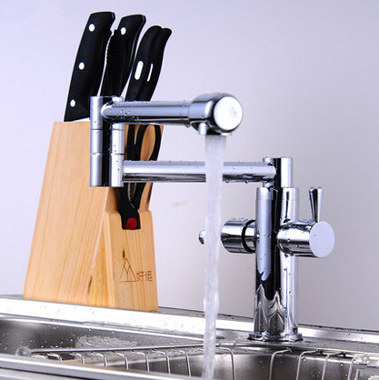 Chrome Two Handles Pull Out Centerset Mixer Kitchen Faucet T3686SF Chrome Two Handles Pull Out Centerset Mixer Kitchen Faucet T3686SF