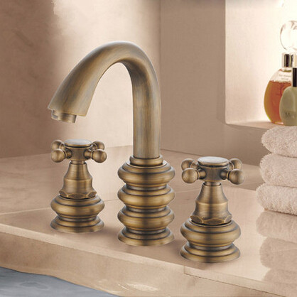 Antique Three Holes Two Handles Mixer 8 Inch Bathroom Sink Faucet Washbasin Faucet T3804W Antique Three Holes Two Handles Mixer 8 Inch Bathroom Sink Faucet Washbasin Faucet T3804W