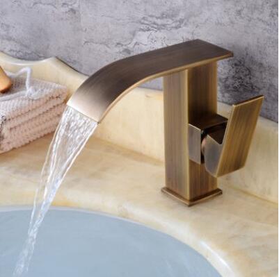 Antique Basin Faucet Antique Brass Waterfall Mixer Bathroom Sink Faucet TA0178 Antique Basin Faucet Antique Brass Waterfall Mixer Bathroom Sink Faucet TA0178