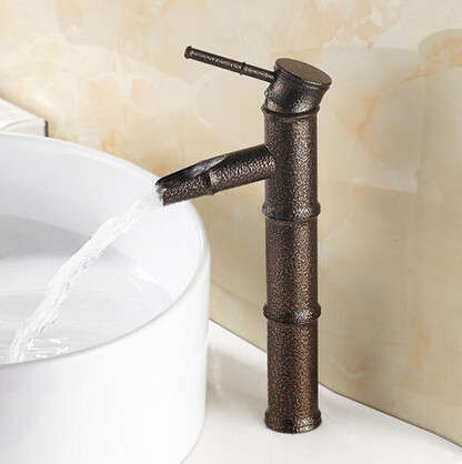 Antique Brass New Designed Bamboo Single Handle High Version Bathroom Mixer Sink Faucet TA0248 Antique Brass New Designed Bamboo Single Handle High Version Bathroom Mixer Sink Faucet TA0248