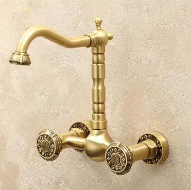 High Quality Brass Carved Classical Wall Mounted Kitchen/Bathroom Mixer Faucet TA395L High Quality Brass Carved Classical Wall Mounted Kitchen/Bathroom Mixer Faucet TA395L