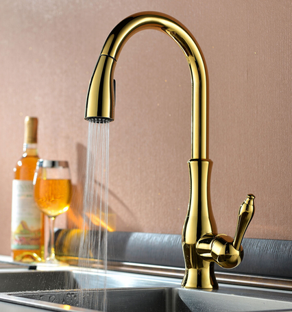 Antique Brass Golden Kitchen Pull Out Mixer Sink Faucet TA428G Antique Brass Golden Kitchen Pull Out Mixer Sink Faucet TA428G