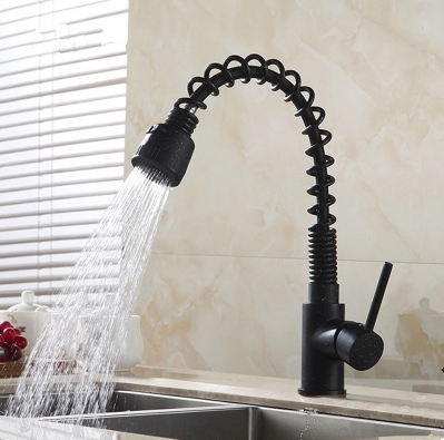 Black Bronze Brass Rotatable Mixer Spring Pull Down Kitchen Faucets TAB240P Black Bronze Brass Rotatable Mixer Spring Pull Down Kitchen Faucets TAB240P