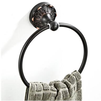 Antique Black Bronze Brass Carvings Round Towel Ring TCB0335 Antique Black Bronze Brass Carvings Round Towel Ring TCB0335