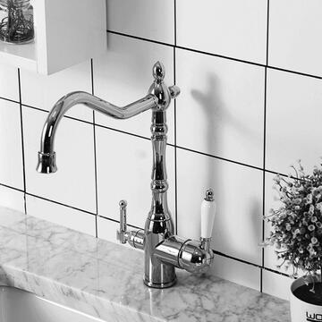 Chrome Brass European Style Kitchen Faucet Rotatable Purified Water Kitchen Sink Faucet TCF460 Chrome Brass European Style Kitchen Faucet Rotatable Purified Water Kitchen Sink Faucet TCF460