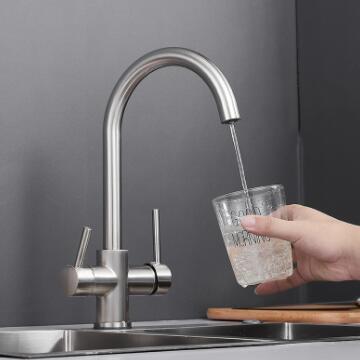 Nickel Brushed Brass Mixer Three Way Drinking Water Kitchen Sink Faucet TF0150N Nickel Brushed Brass Mixer Three Way Drinking Water Kitchen Sink Faucet TF0150N