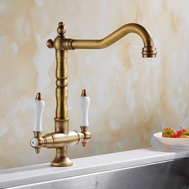 Traditional Double Handle Antique Classic Kitchen Sink Mixer Faucet TF0265 Traditional Double Handle Antique Classic Kitchen Sink Mixer Faucet TF0265