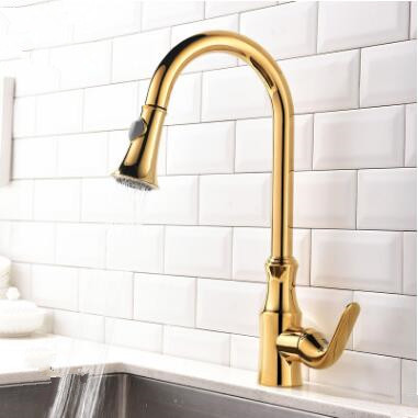 Antique Brass Golden Printed Pull Out Kitchen Sink Faucet TF0415G Antique Brass Golden Printed Pull Out Kitchen Sink Faucet TF0415G