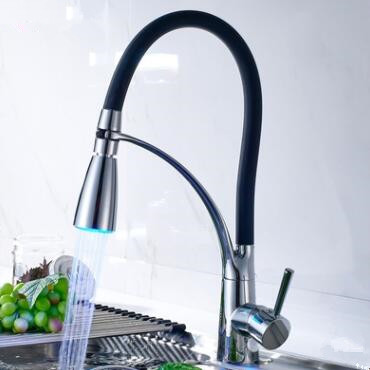 Brass Pull Out LED SPRING Kitchen Mixer Sink Faucet TF243P Brass Pull Out LED SPRING Kitchen Mixer Sink Faucet TF243P