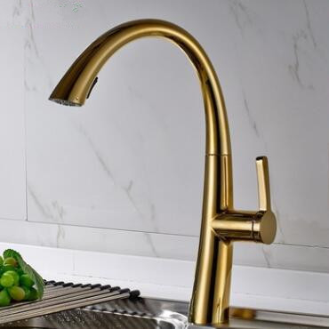 Antique Brass Golden Printed Kitchen Pull Out Mixer Sink Faucet TF379G Antique Brass Golden Printed Kitchen Pull Out Mixer Sink Faucet TF379G