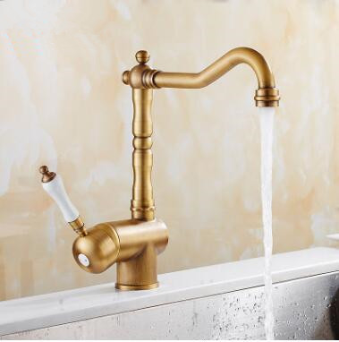 Antique Brass Finish Rotatable Single Handle Mixer Kitchen Sink Faucet TFA149 Antique Brass Finish Rotatable Single Handle Mixer Kitchen Sink Faucet TFA149