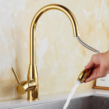 Golden Printed Brass Kitchen Pull Out Faucet Mixer Kitchen Sink Faucet TG162P Golden Printed Brass Kitchen Pull Out Faucet Mixer Kitchen Sink Faucet TG162P