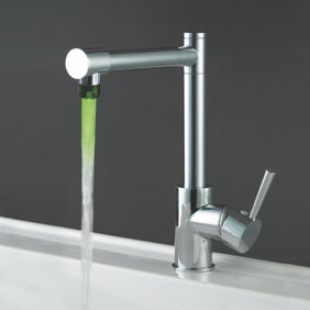Contemporary Color Changing LED Light Kitchen Faucet - T0465F Contemporary Color Changing LED Light Kitchen Faucet - T0465F