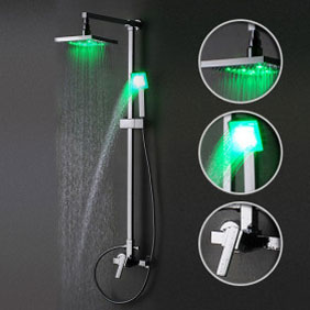 Contemporary Color Changing 8 inch Shower Head + Hand Shower LED Shower Faucet - TSF002 Contemporary Color Changing 8 inch Shower Head + Hand Shower LED Shower Faucet - TSF002