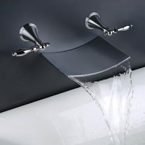 Contemporary Waterfall Bathroom Sink Faucet (Wall Mount) T7012A Contemporary Waterfall Bathroom Sink Faucet (Wall Mount) T7012A