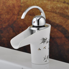 Elegant Waterfall Bathroom Sink Faucet with Ceramic Spout T0540C Elegant Waterfall Bathroom Sink Faucet with Ceramic Spout T0540C